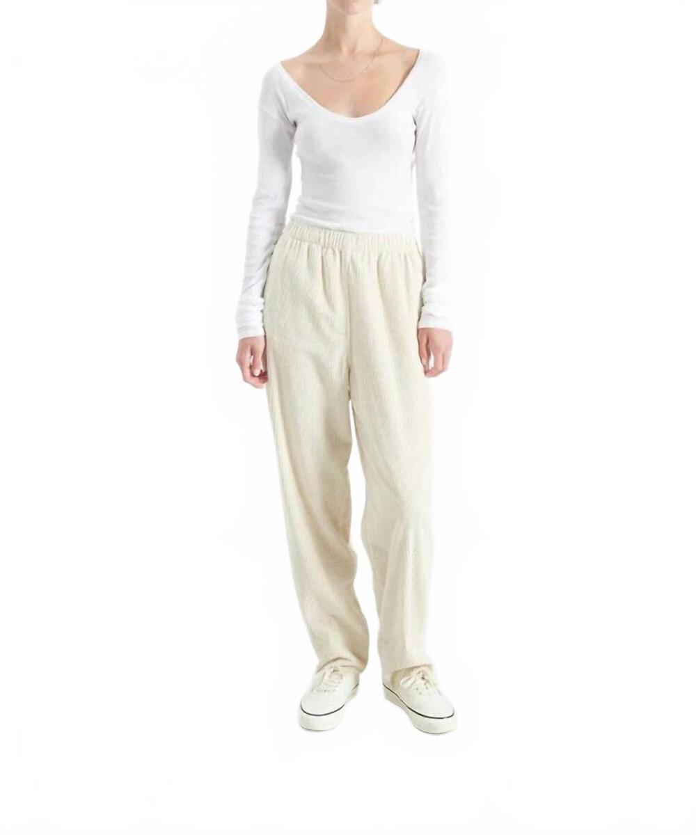 NEW AMERICAN VINTAGE padow carrot-cut trouser pants in ecru vintage